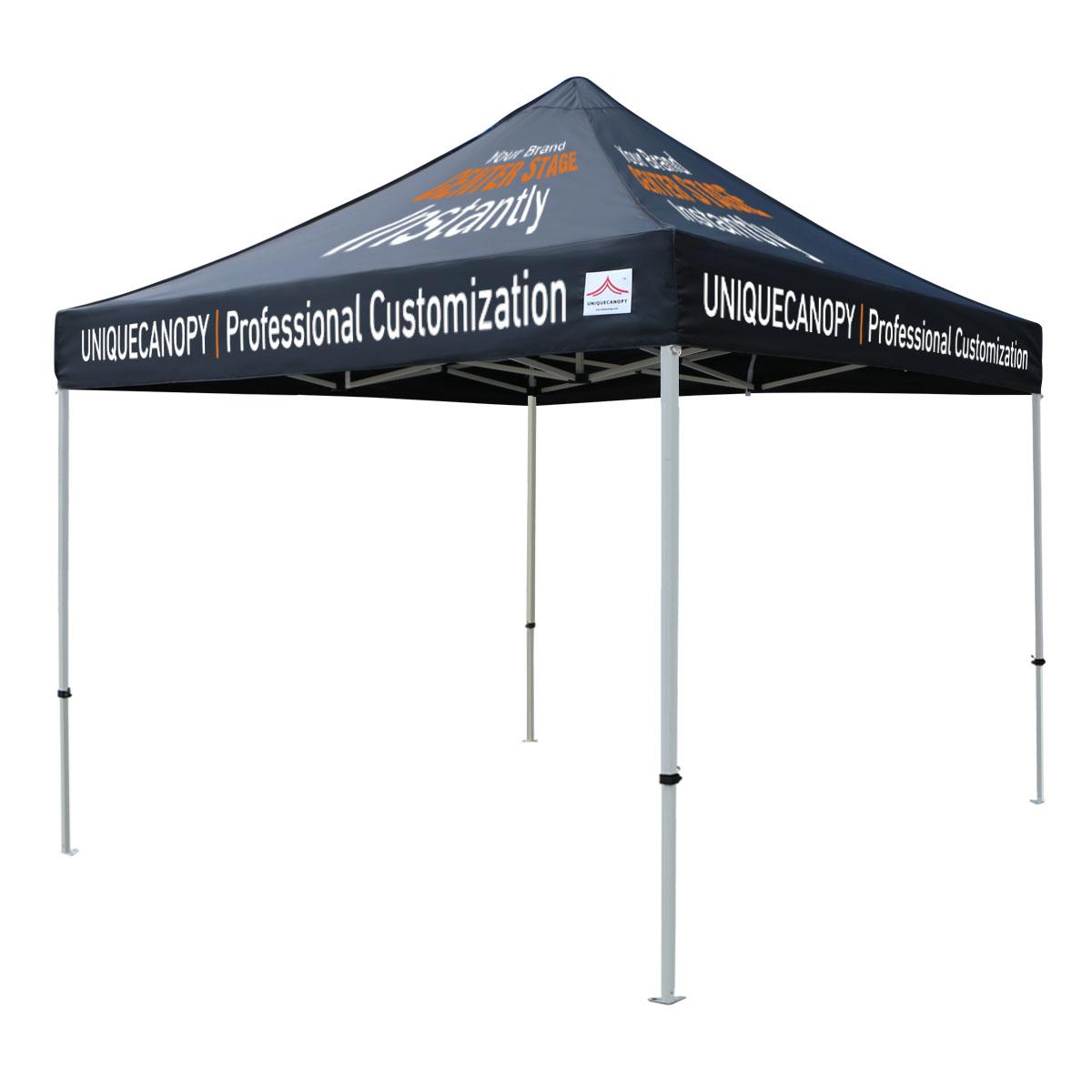 A custom branded canopy tent for business promotion.